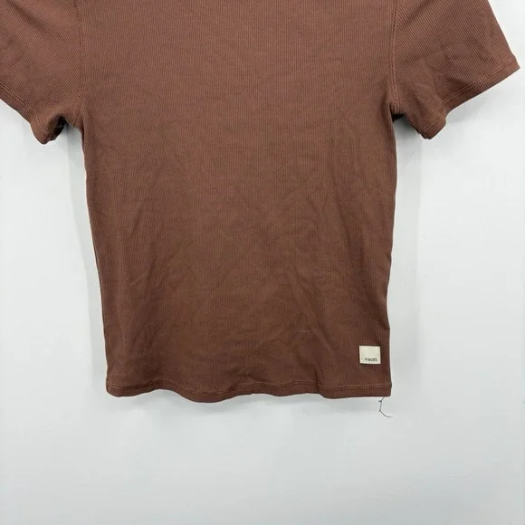 Vuori Pose Fitted Tee Women XSmall Ribbed Cropped Short Sleeve Pilates Yoga Soft - Picture 4 of 10